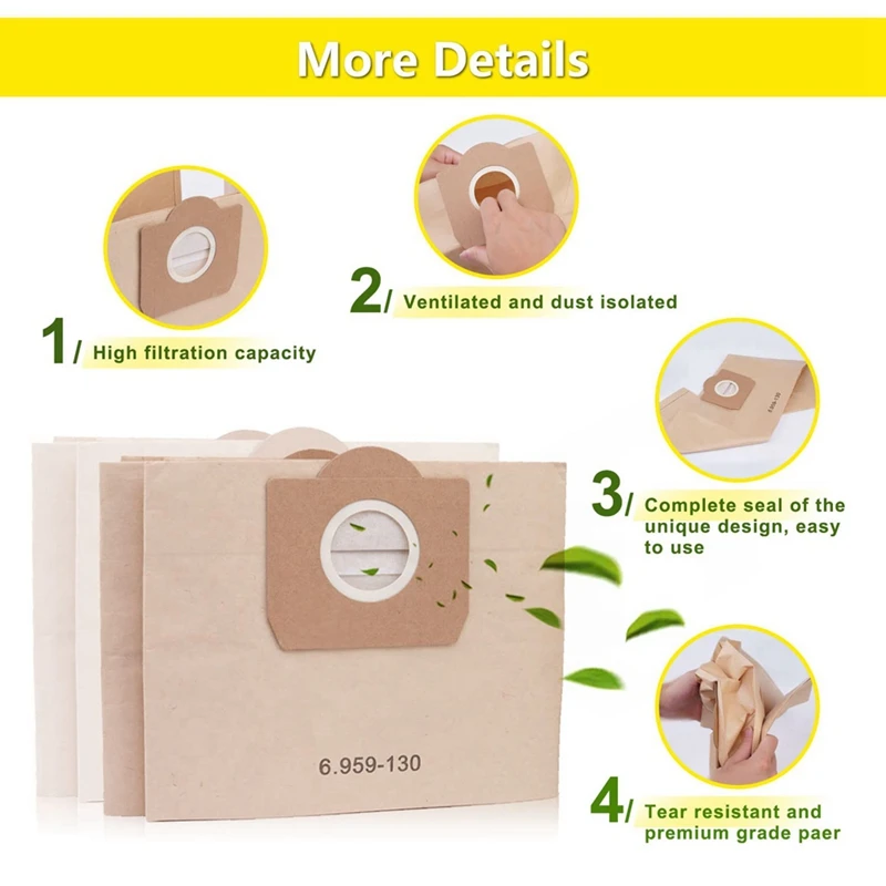 Composite Dust Bag Vacuum Cleaner Dust Bag Dust Bag Replacement For Karcher 6.959-130.0 WD3 MV3