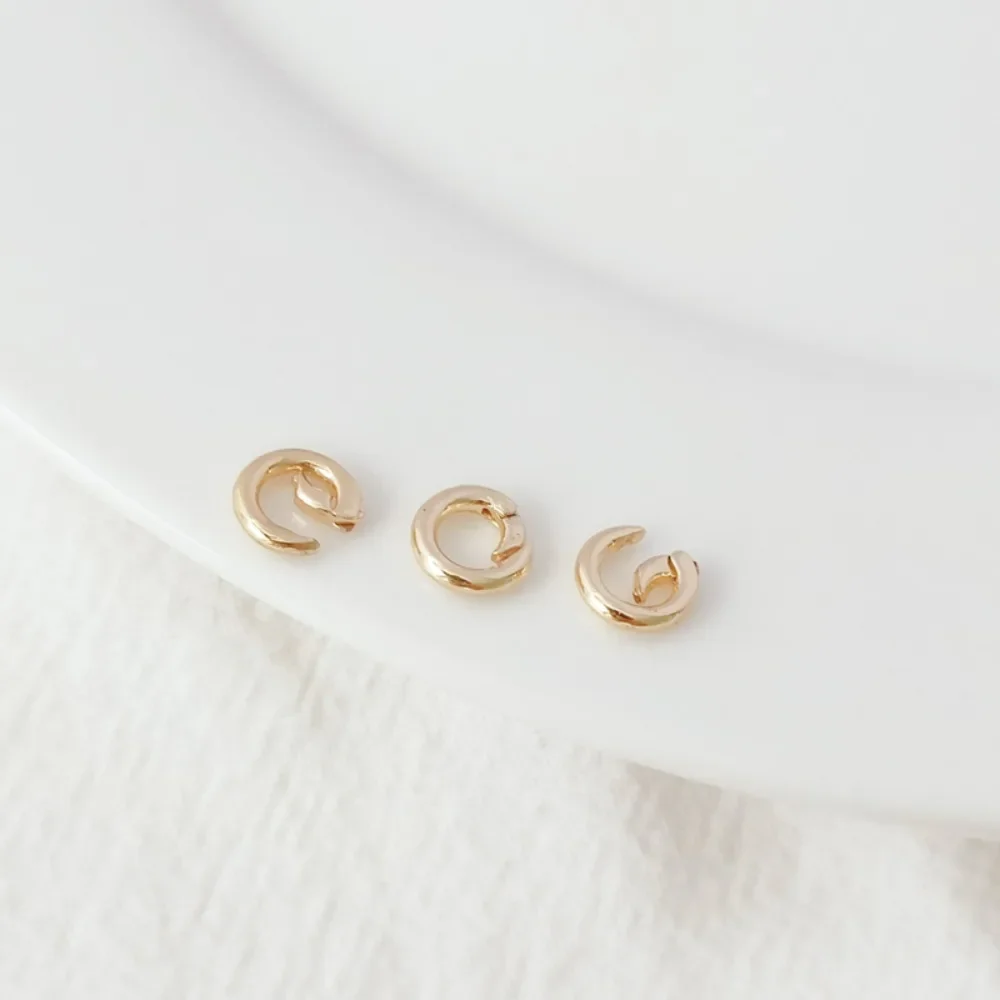 

14-каратное позолоченное гладкое открытое звено, G-образная застежка, браслет ручной работы своими руками, ожерелье, круглая застежка