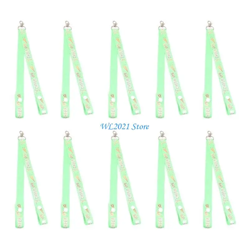 

G5GC 10Pcs Cheer Bows Holder Pompoms Strap Lanyard Storage Equipment with Snaps Adjustable Cheer Pompon Holder for Teen Girl
