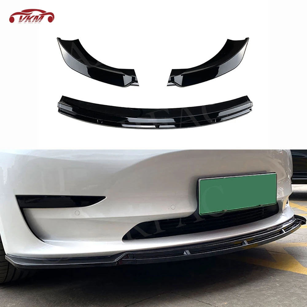 

ABS Front Lip Spoiler Chin Splitter For Tesla Model 3 2017+ M Style Front Chin Spoiler Bumper Extension Body Kits Accessories