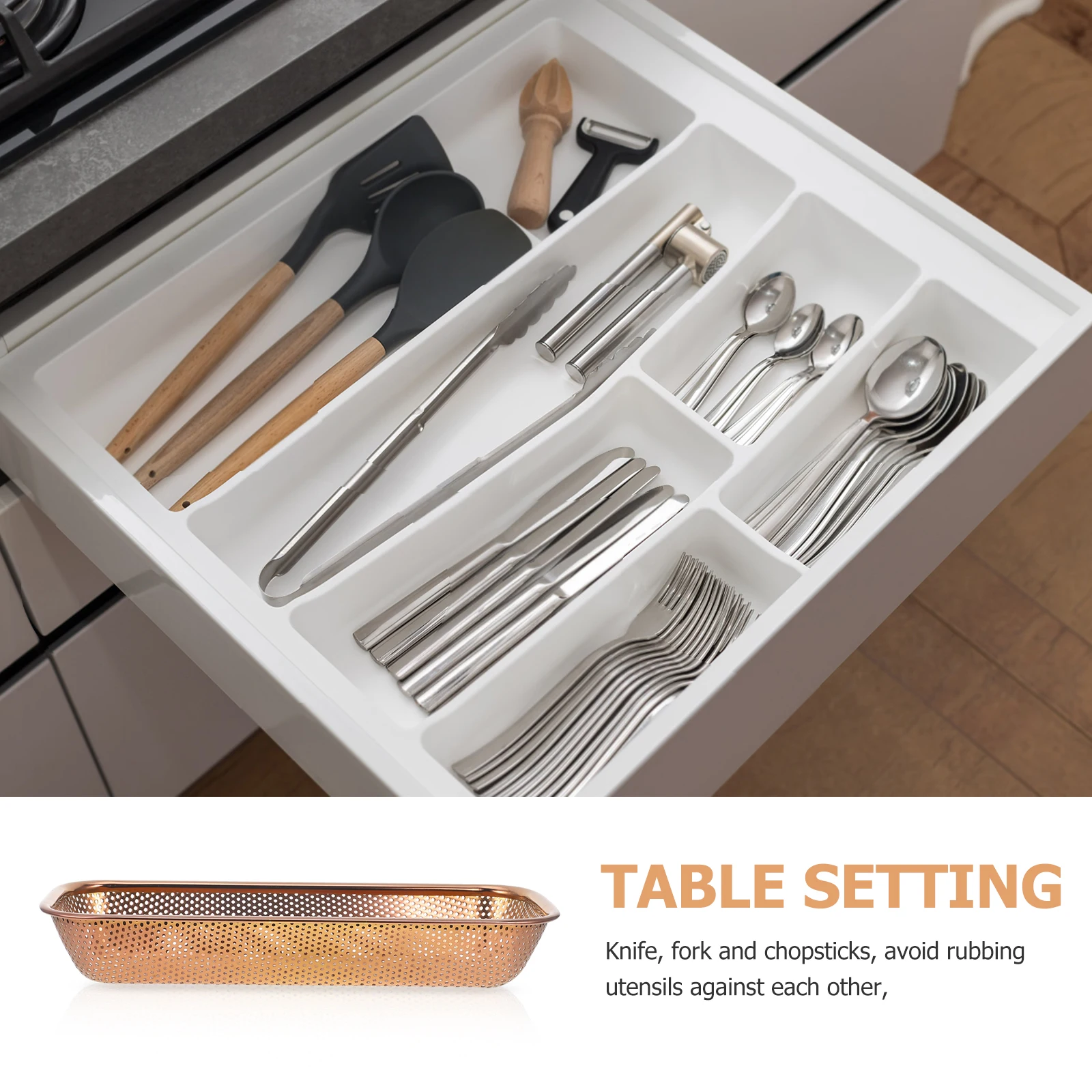 

Stainless Steel Chopstick Holder Kitchen Utensil Organizer Large Capacity Cutlery Storage Basket for Spoons Forks and Kitchen