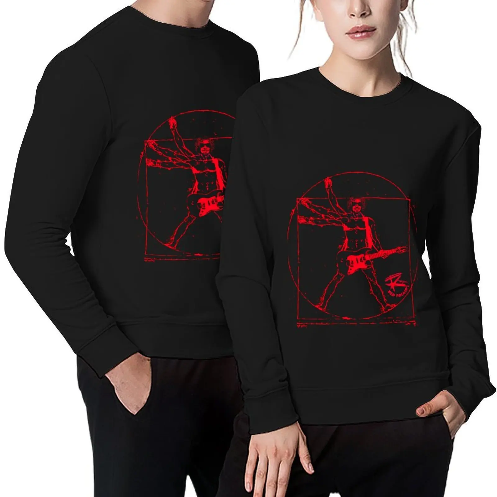 

Sammy Hagar Red Rocker da vinci art style Pullover mens clothing men's winter sweater tracksuits sweatshirts for men