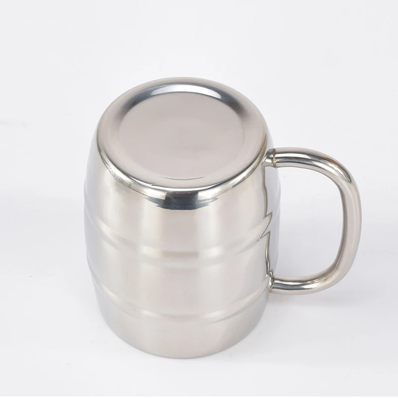 

500/450ml double-layer stainless steel beer cup, outdoor camping western-style coffee cup with handle, insulated portable water