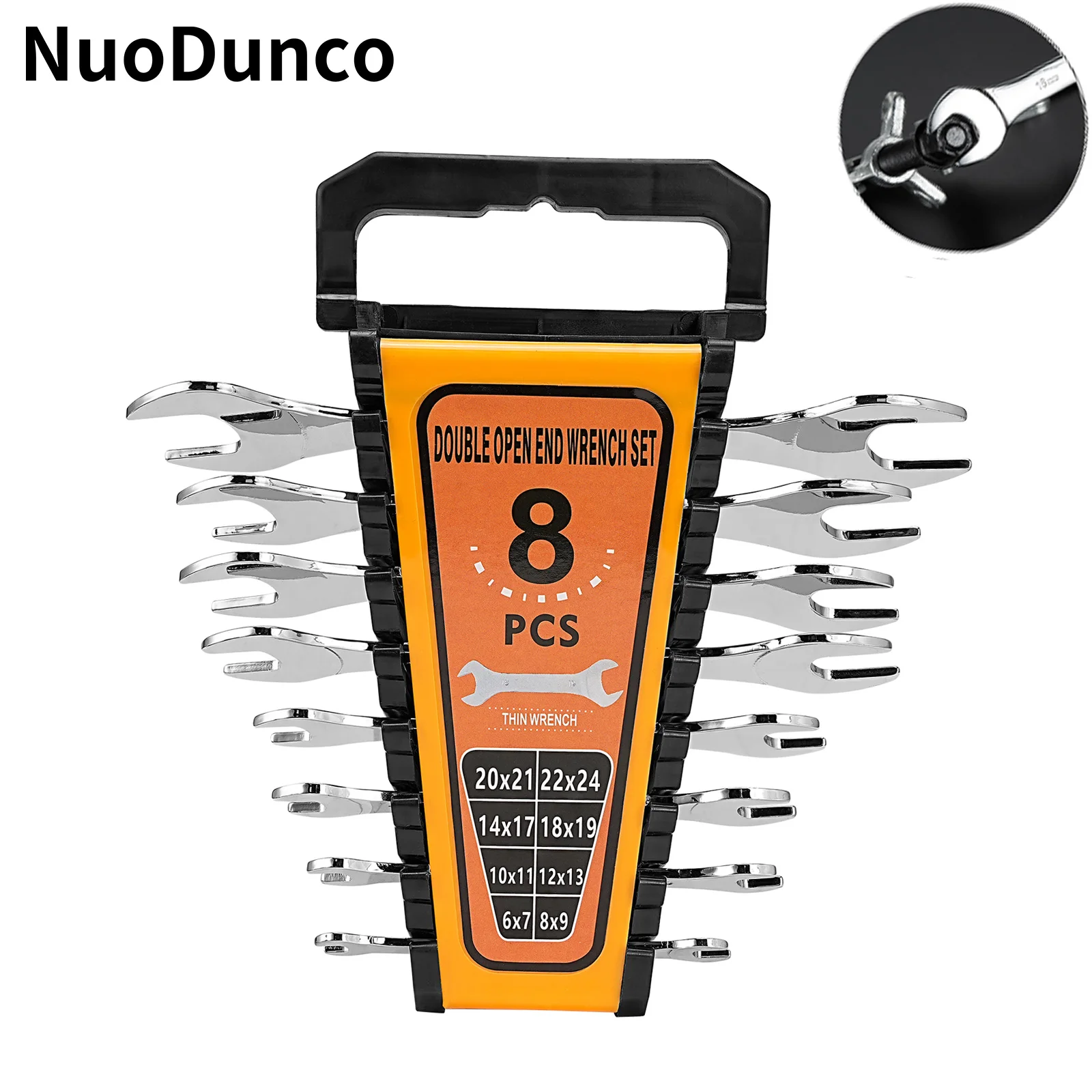 8pcs Ultra-thin Open End Wrench Double-ended Universal Wrench Set for Automobile  Motorcycle Machinery Repair Hand Tools 6-22mm