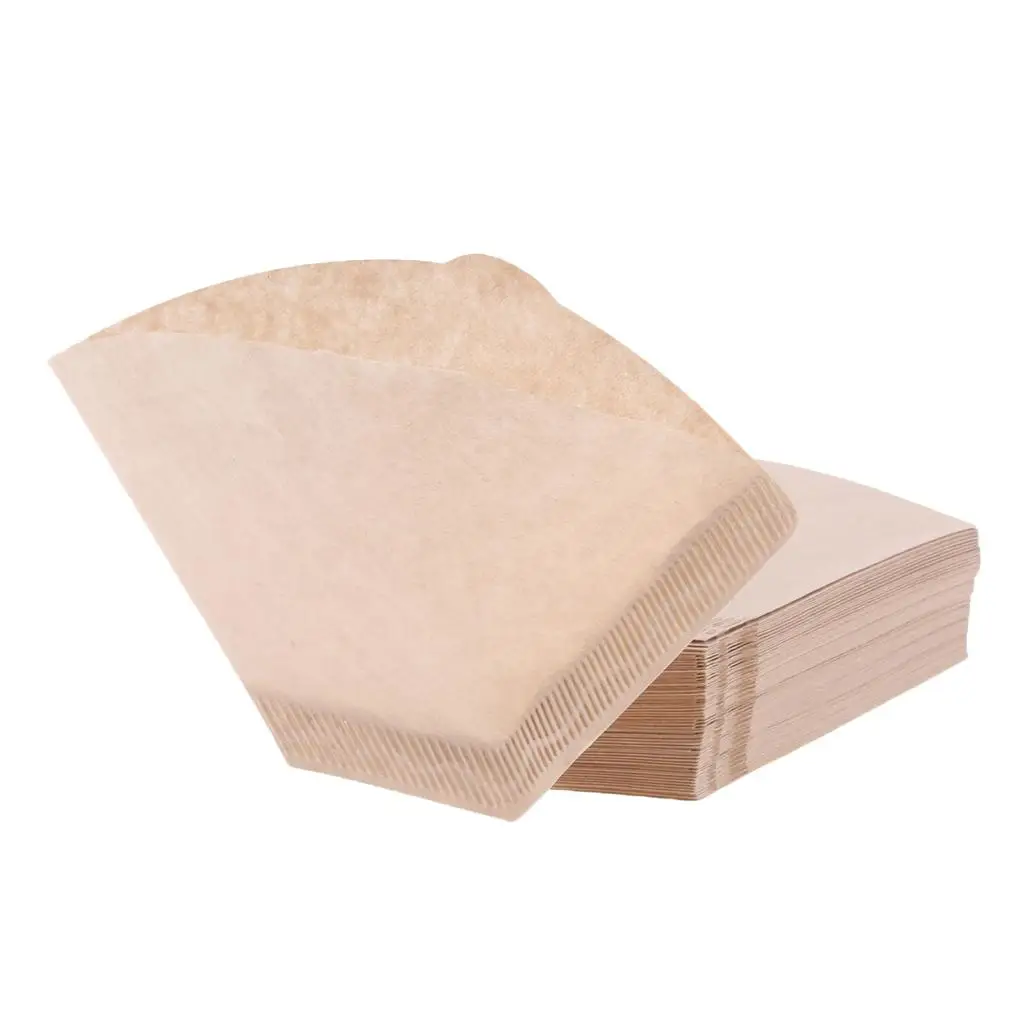 100 Pack Pure Pulp Coffee Filters No 4 Smooth Filtration Eco Paper for 2-4 Cups Coffee Maker