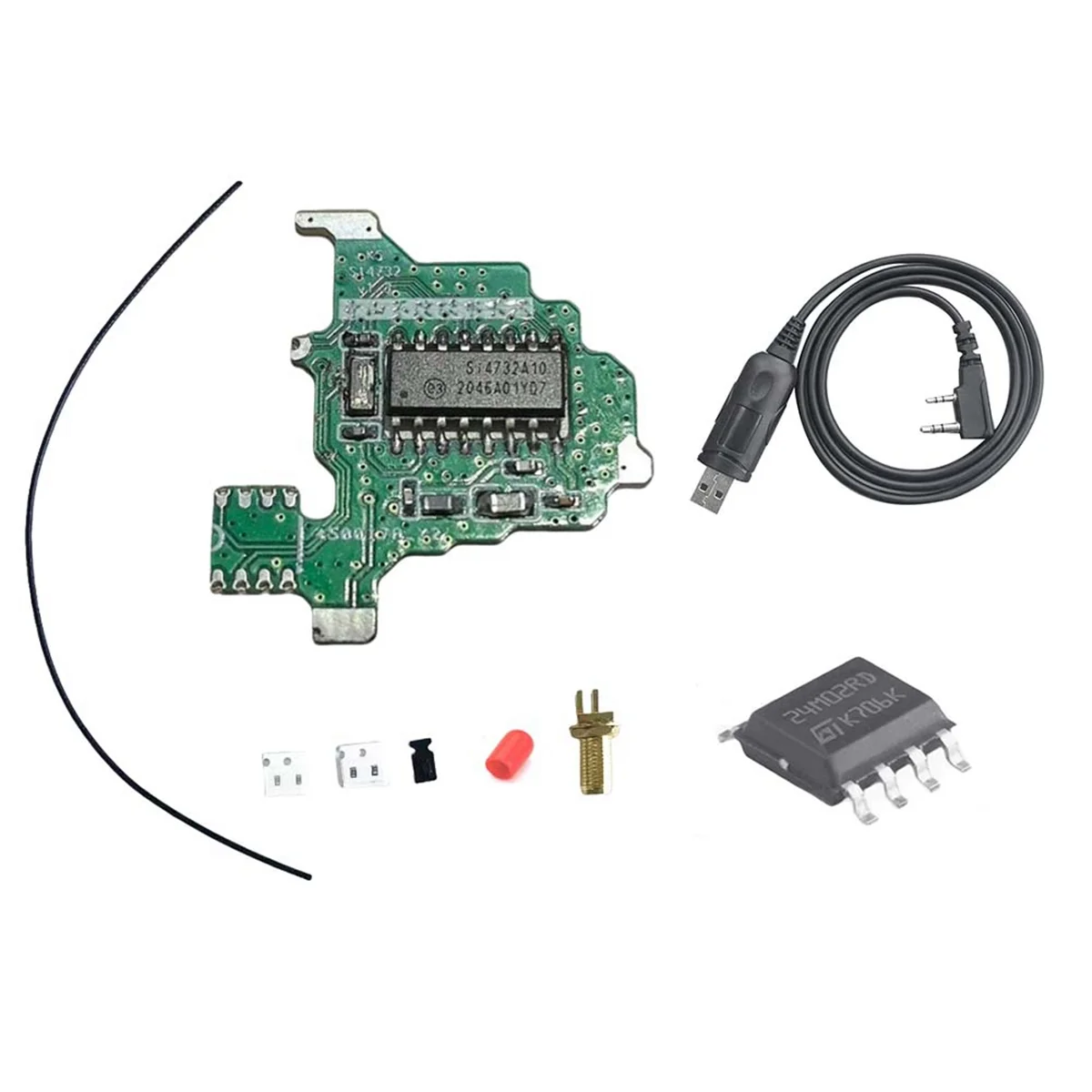 SI4732 Modification Module+USB Programming Cable+2M Chip for Quansheng UVK5/UVK6 ShortWave FM Dual Antenna Solution