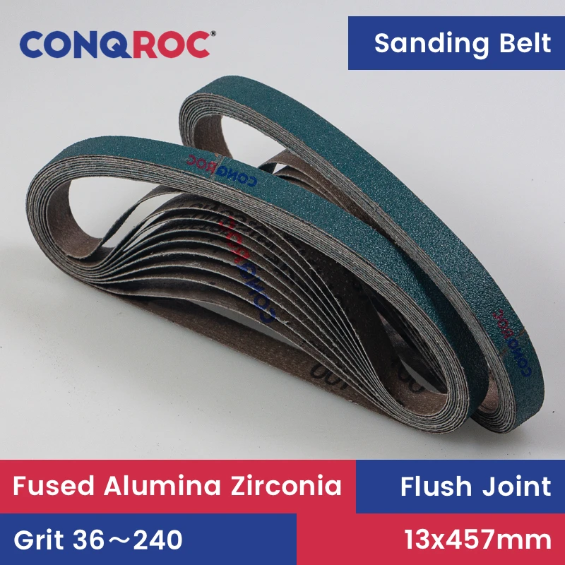 

Sanding Belts 13x457mm Fused Alumina Zirconia 20-Piece 1/2"x18" Abrasive Belts P36~240