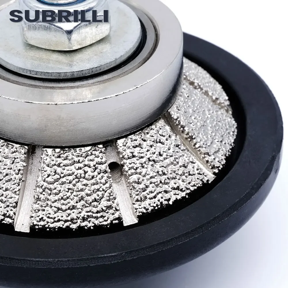 SUBRILLI-muela perforadora manual soldada al vacío E10, perfil de borde biselado, muela para amoladora angular, granito, mármol, piedra abrasiva