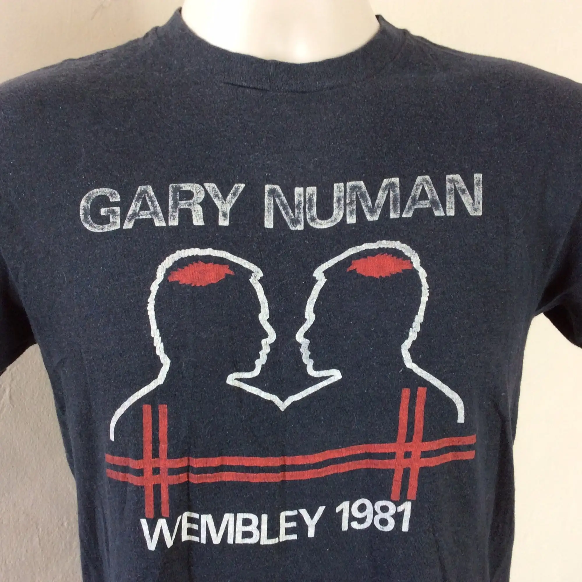 Vtg 1981 Gary Numan Wembley Concert TShirt Black XS 80s New Wave Punk Rock Electronic Electro Synthpop Music