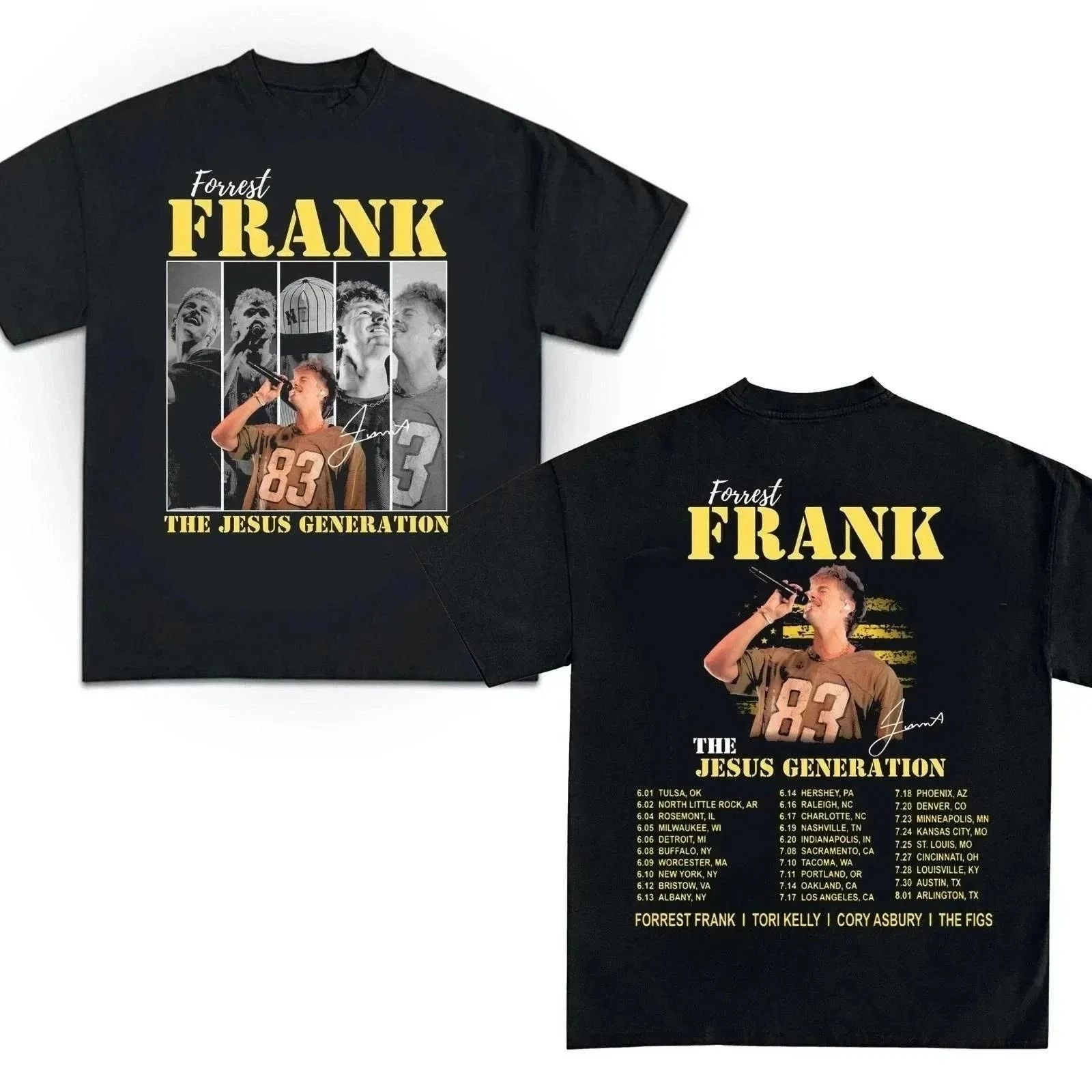 FORREST FRANK The Jesus Generation Tour 2026 Oversized T Shirt 100% Cotton Crewneck Short Sleeve Funny Tshirt Graphics Tees
