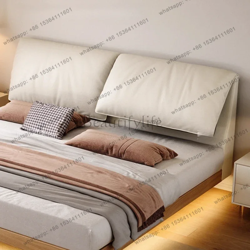 

X4 Floating Minimalist Bed Genuine Leather Modern Apartment Simple Fashionable Bed American Style Quality Wedding Muebles Furnit