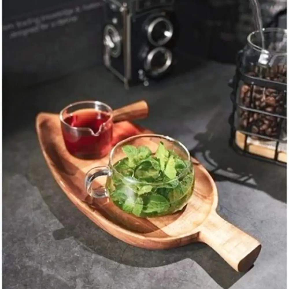 Japanese Aesthetic Leaf Wood Tray Decorative Food Serving Dish For Sushi Appetizers Snacks Elegant Tableware Tool