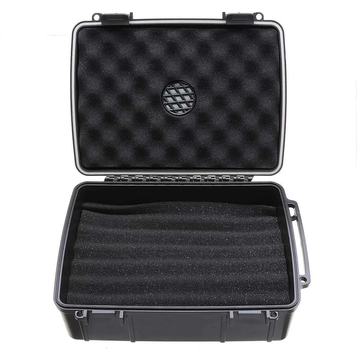 Waterproof Portable Cigar Humidor Box Cigar Case Travel Dust proof Shockproof Black Cigar Holder Storage Box Smoking Accessories