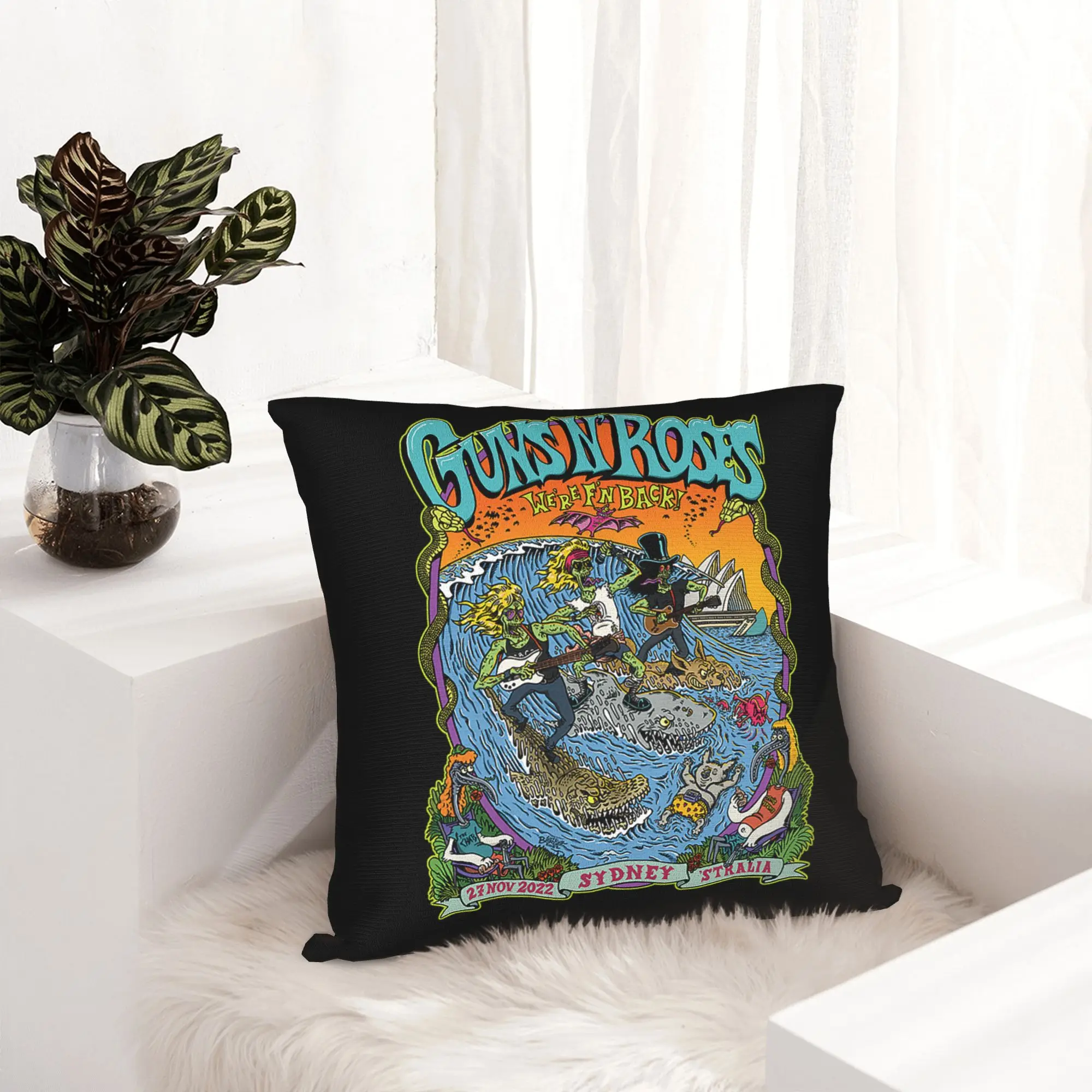 Rock Music Band G-Guns N Roses Pillowcase Soft Fabric Cushion Cover Decoration  Pillow Case Cover Car Drop Shipping 45X45cm