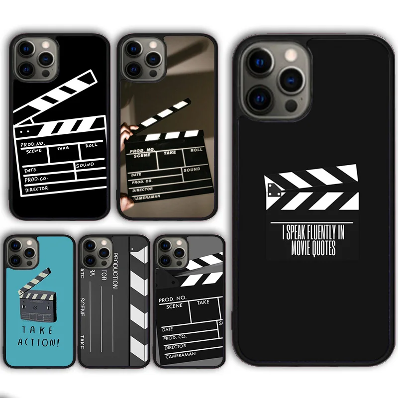 Film Movie maker Clapper board Phone Case Cover for iPhone 16 15 SE2020 13 14 11 12 Mini Pro Max 6 7 8 Plus coque fundas