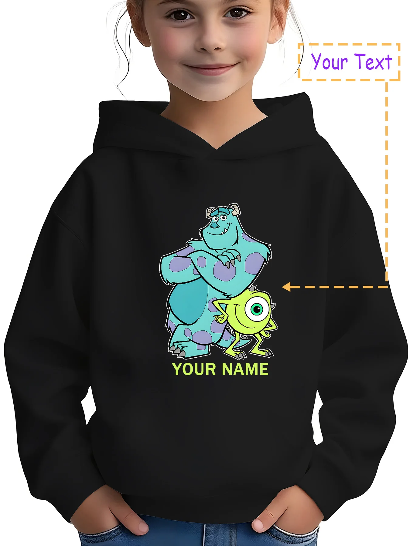 

MINISO Disney Photo Hoodie Mickey - Mickey holding a sign for photo-taking, perfect for daily recording or street wear, customiz