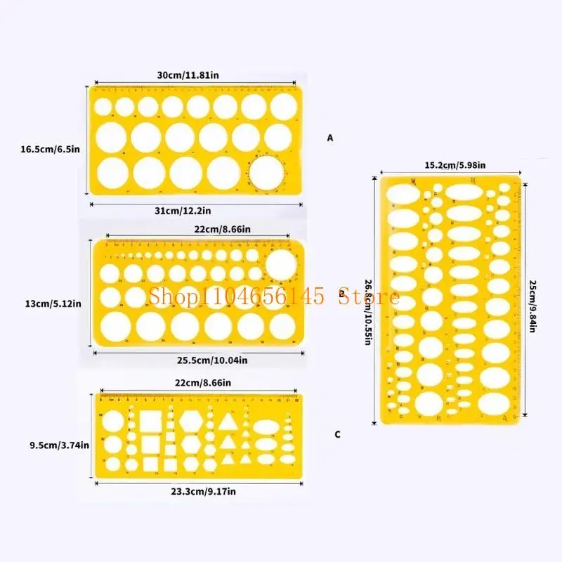 5asd قالب رسم دائرة استنسل هندسي مسطرة قوالب قياس واضحة لرسم هندسة البناء