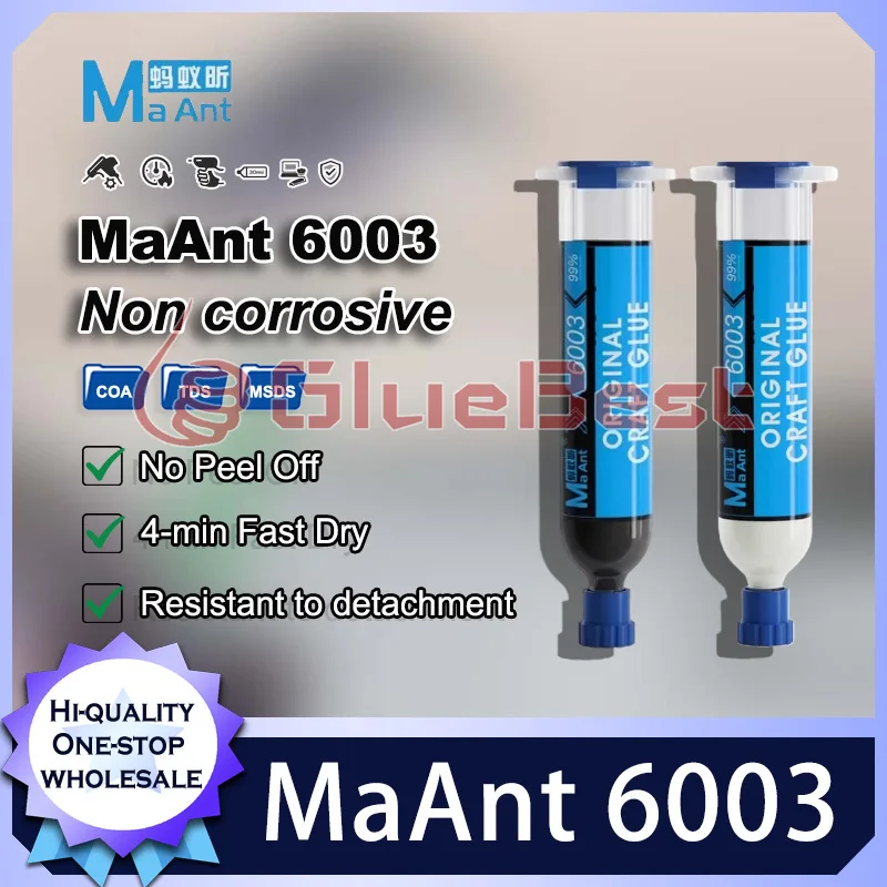

MaAnt 6003 High Elastic Repair Bonding Liquid Phone Frame Filling Back Cover Fixing Fast Dry 4 Minute Formula Assembly Work Use