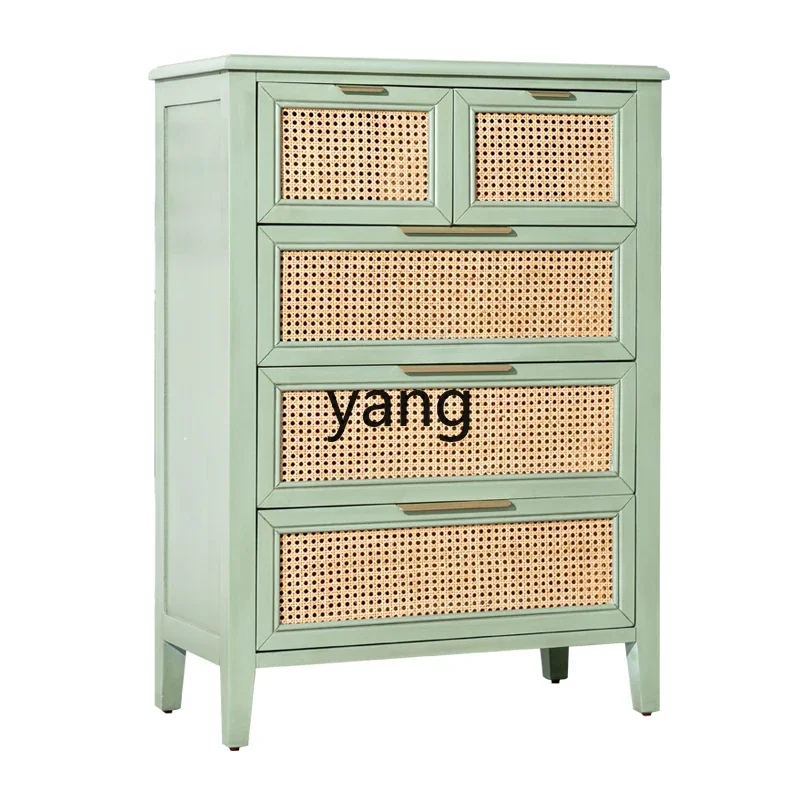 

XYY rattan drawer storage cabinet bedroom chest of drawers storage side cabinet retro cabinet