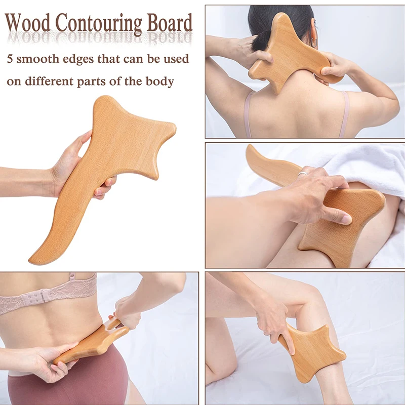 Wooden Lymphatic Drainage Massager Body Sculpturing Anti Cellulite Maderoterapia Set Colombian Wood Therapy Tools for Men Women