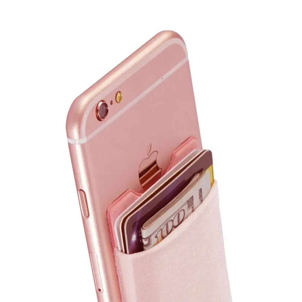 Tarjetero Universal elástico para teléfono móvil, pegatina adhesiva de bolsillo, funda para billetera, accesorios para tarjetero, novedad