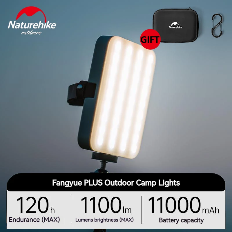 Naturehike Camping Light Tent Lantern Rechargeable LED Lamp 4 Lighting Modes SOS Flashlight Emergency Mobile Charging 11000mAh