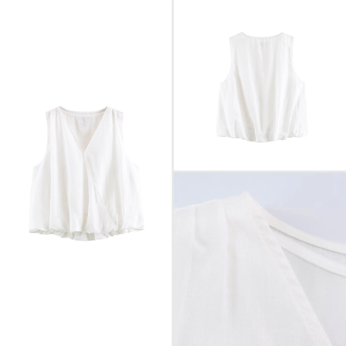 Casual Style Women's Shirt 2026 New Summer Collection V-Neck Sleeveless Short Cover up Top Versatile Fashionable Ladies' Blouse