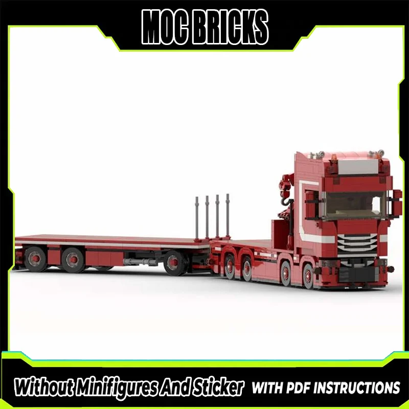 

Модель городского автомобиля MOC, строительные блоки, тяжелый полуприцеп-тягач, модульная технология, подарки, праздничные наборы для сборки, детские игрушки