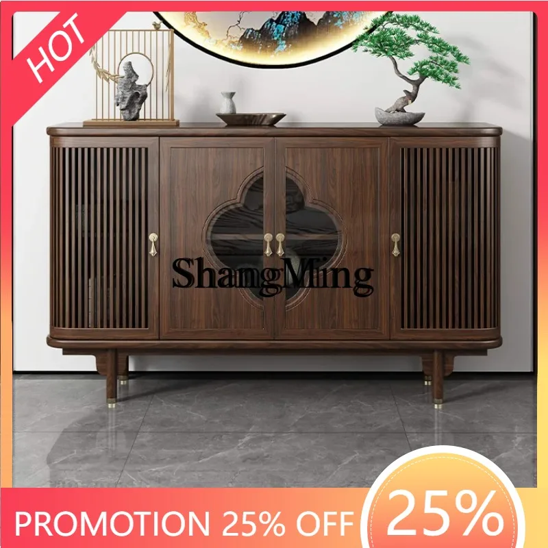 CL Chinese side cabinet ebony wood storage integrated wall household living room tea cabinet