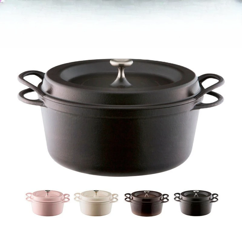 Enamel Cast Iron 26cm Sukiki Seafood Pot Shallow Pot Japanese Hot