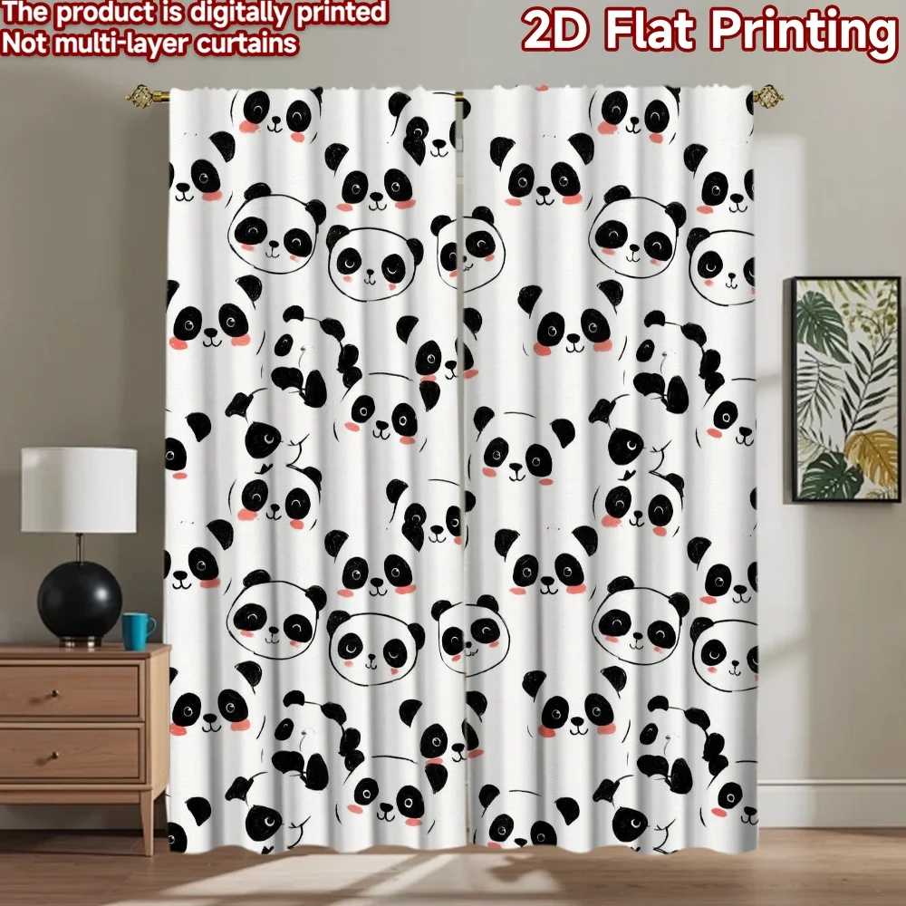 

1pc 2D flat Photography Backdrop Tapestry Cute Panda Faces 100% Polyester Vibrant Reunion Perfect for Art party decorations for