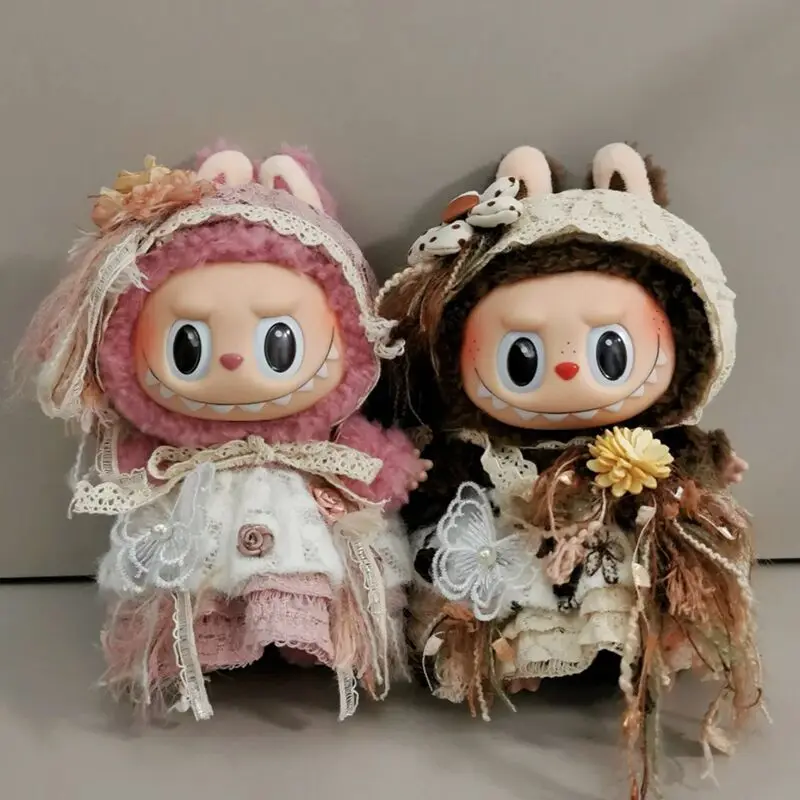 New Skullpanda Velvet Plush Doll Gorgeous Clothes 17cm Labubu
