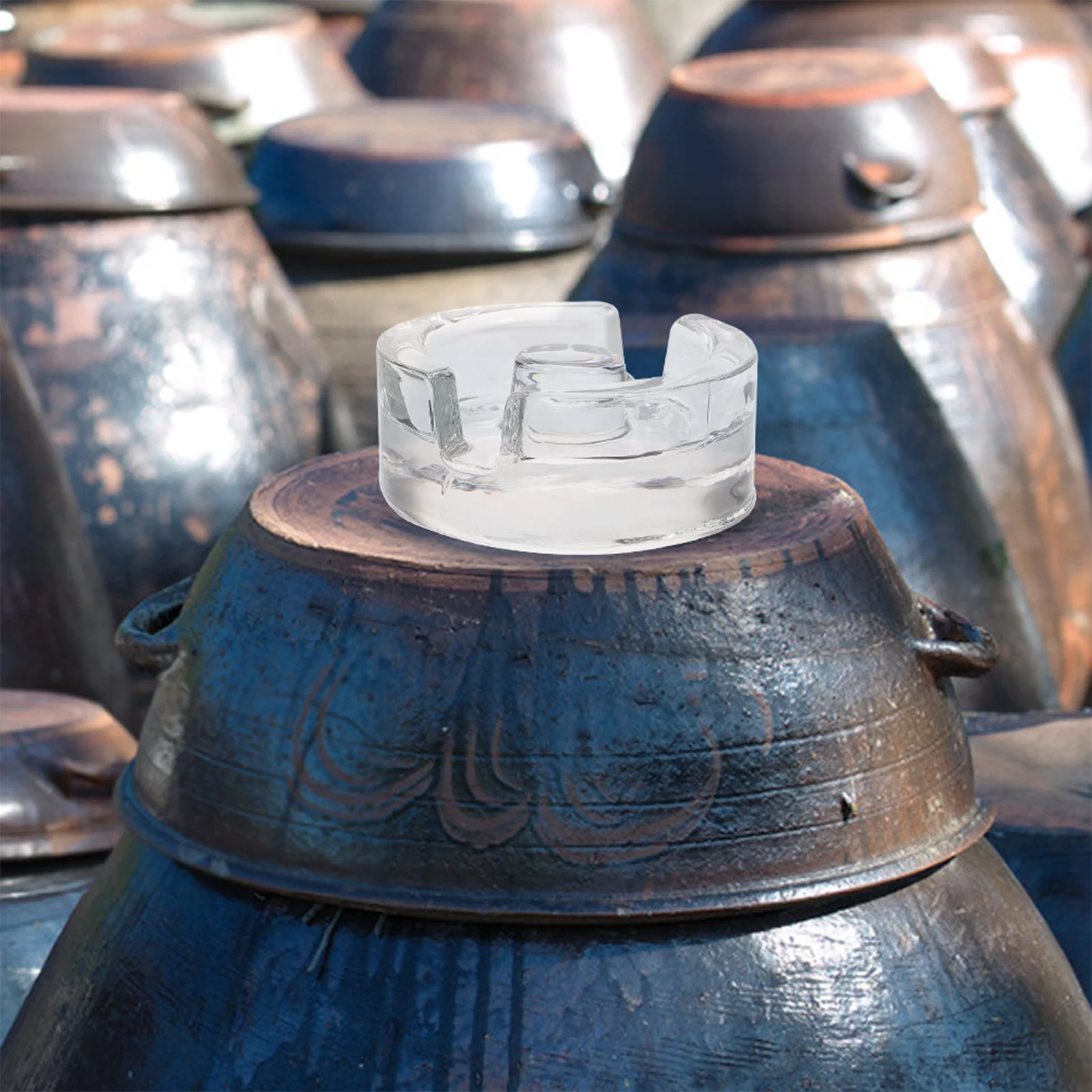 

Transparent Fermenting Lids with Small Glass Weights for Vegetable Fruit Pickling Brew in Standard Mason Jars