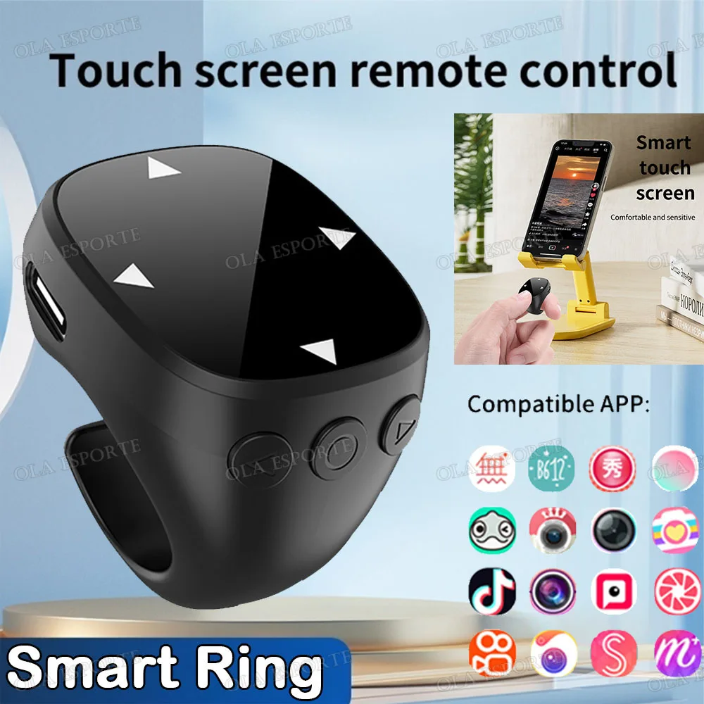 Fernbedienung Kabelloser Bluetooth-Rollring für Fingerspitzen, tragbare mobile Maus, Video-Automatik-Seitenwechsler, Browsing-Ring R12