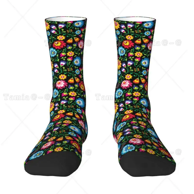 

Custom Cool Mens Colorful Slavic Floral Pattern Dress Socks Unisex Breathbale Warm 3D Printing Crew Socks