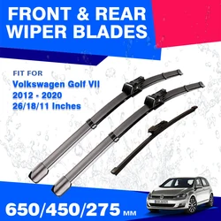 Front Rear Wiper Blades for Volkswagen VW Golf 7 5G1 VII MK7 Variant 2012 - 2020 GTI Sportsvan Alltrack GTE GTD R TDI Windshield