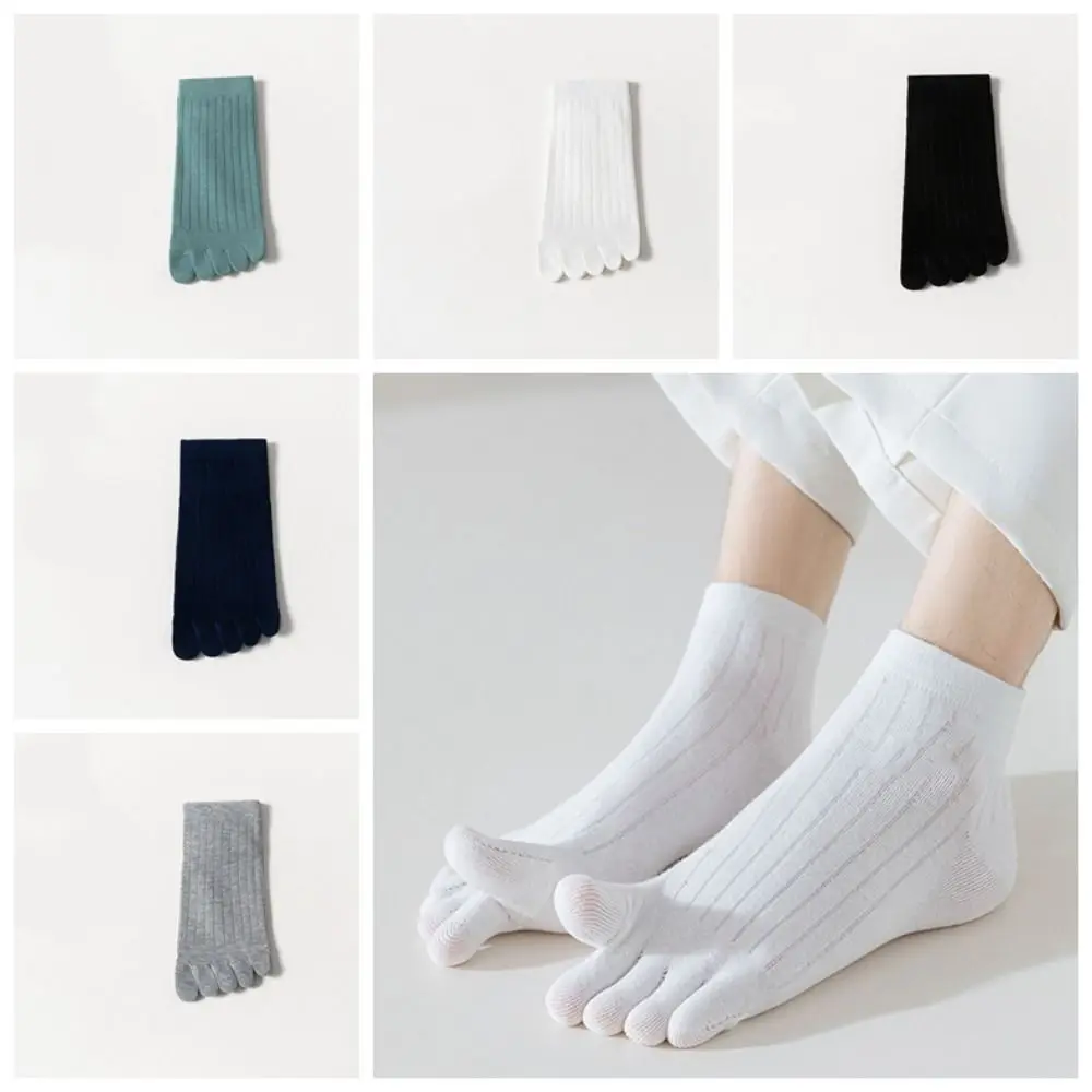 

No Show Five Finger Socks Breathable Sweat-absorbing Cotton Anti Friction Socks Short Tube Men Sport Socks Ankle Male