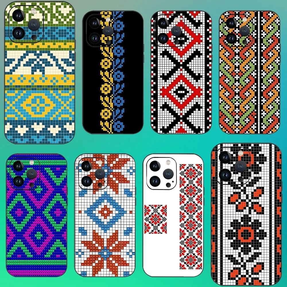 G-Ukraine Ornament Pattern Phone Case For Iphone 16 15 11 13 14 Pro Max 7 8 Plus X Xr Xs Max 12mini Cover Case