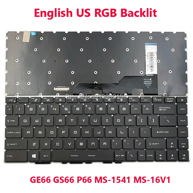 US RGB Backlit Keyboard For MSI GE66 GP66 GS66 WS66 GE66 Raider 10SGS 10SGS 10SFS 10SF 10SE 10UH 10UG 10UE 11UH 11UG English