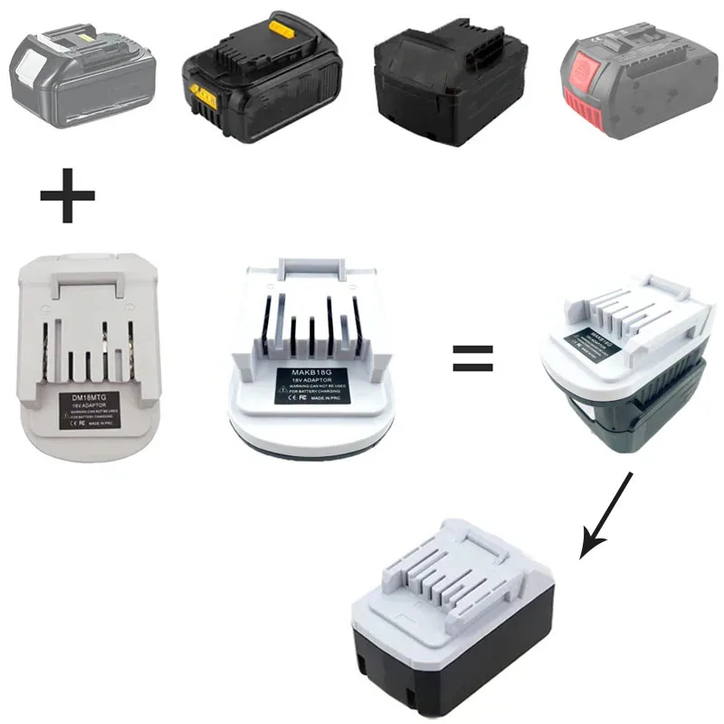 Battery Adapter For Makita/Dewalt/Milwaukee/Bosch 18V Li-Ion Battery Convert to For Makita G Series Li-ion Battery Power Tools