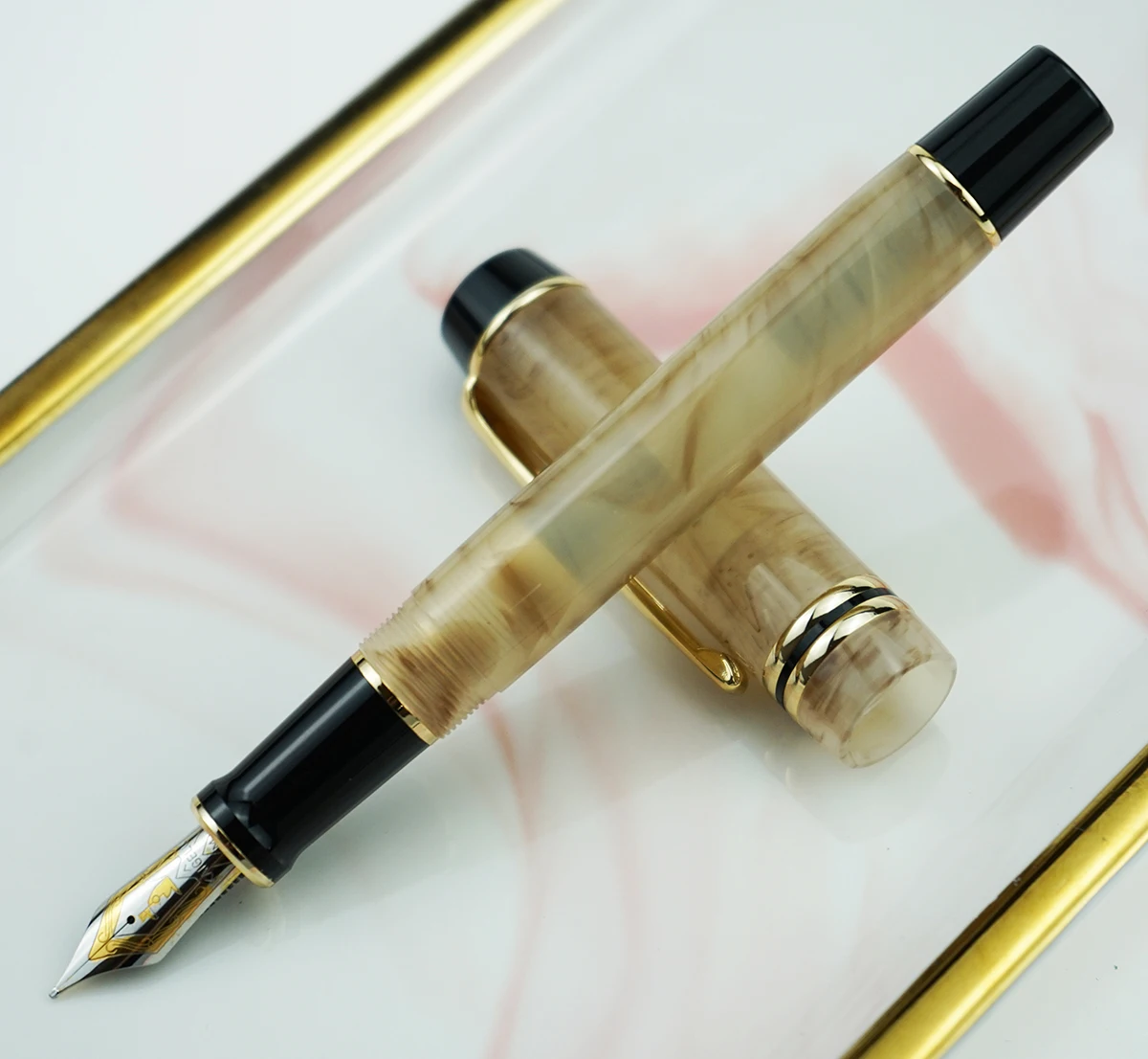 Kaigelu 316 Celluloid Vulpen, iridium Ef/F/M Nib Mooie Marmer Crystal Patroon Inkt Pen Schrijven Gift Voor Kantoor Business