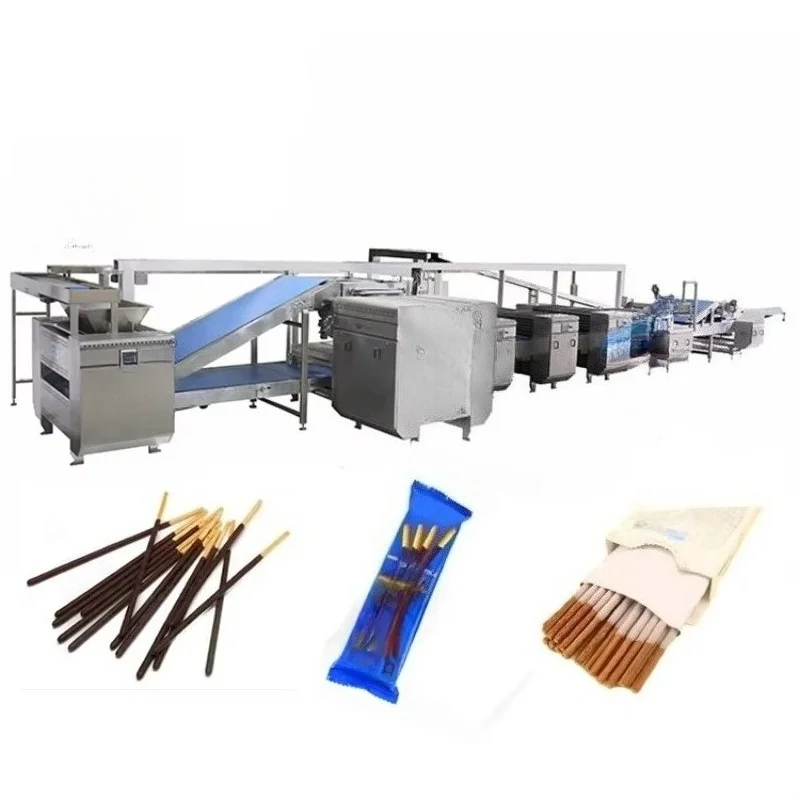 Customized Fully Automatic Stick Biscuit Chocolate Dipping Coating Machine With Cooling Line Snack Food Processing Production