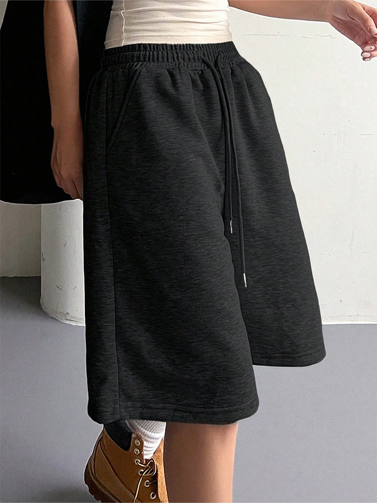 Women's Shorts Summer New Streetwear Fashion Casual Slim Lace-up Shorts Elegant Female Personality Versatile Knitted Loose Pants