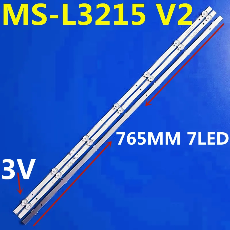 Tira de luz de fundo LED, 7 lâmpadas, F40D7300C, MS-L3215, V2, MS-L3044, V2, F40D7300C, LB-C400F18-E6C-C-G01, 763mm