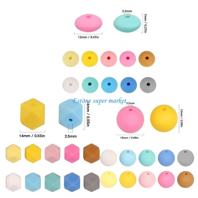 090b DIY Silikonperlen für Armband -Making -Geldbörse Anhänger DIY Crafts Making für Schlüsselbund -Rainbow -Thema