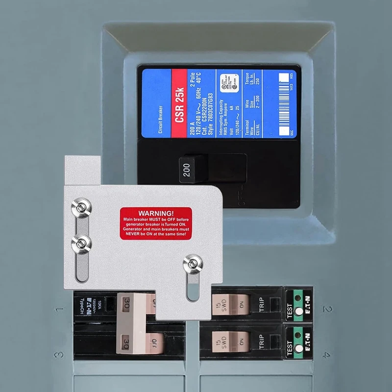 Generator Interlock Kit, untuk Eaton Cutler Hammer CH Series 150 & 200 Amp W/TAN Breaker, Interlock listrik Horizontal