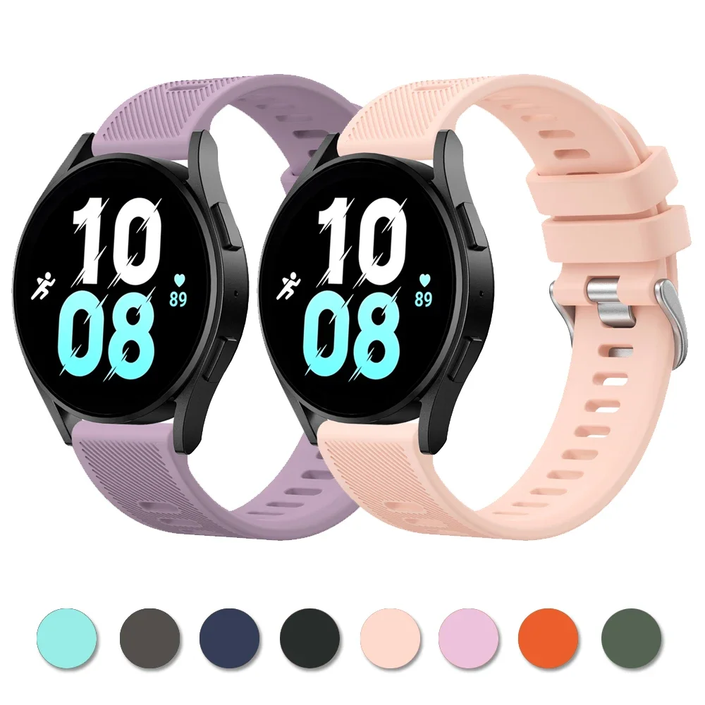 

Силиконовый ремешок из саржи 20 мм для Samsung Galaxy Watch 7 6 5 4 40 мм 44 мм/Watch 4 6 Classic/Active 2/5Pro 45 мм/Watch 3 41 мм ремешок
