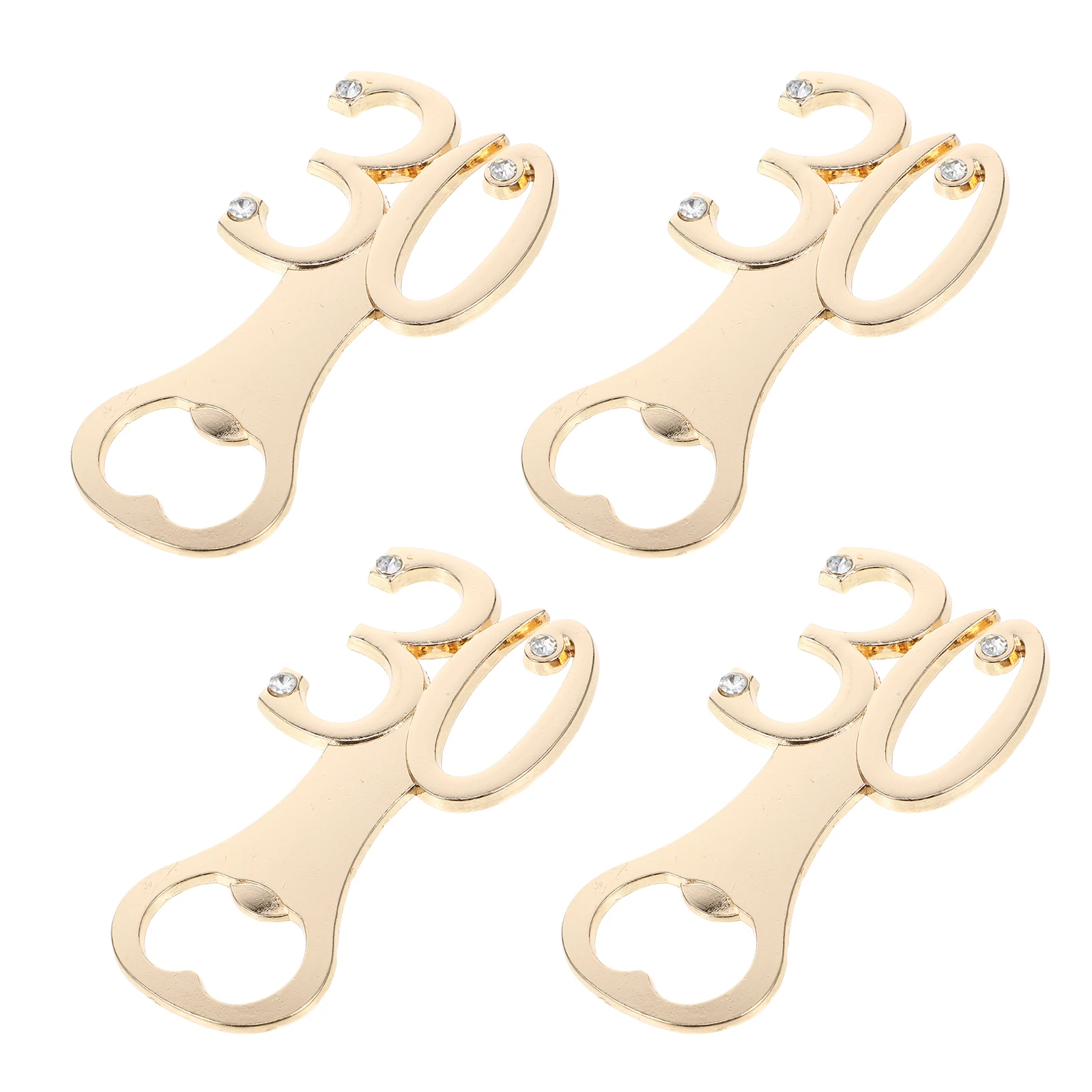 

4pcs Bottle Opener Zinc Alloy Creative Shape Multifunctional Beer Soda Cap Tool Party Wedding Favors 30th Birthday