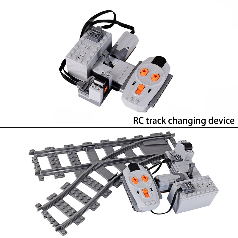 Train Motor RC Left/Right Track Change Components Scene MOC Building Blocks Power Unit Bricks Toys Rail Car Compatible With LEGO