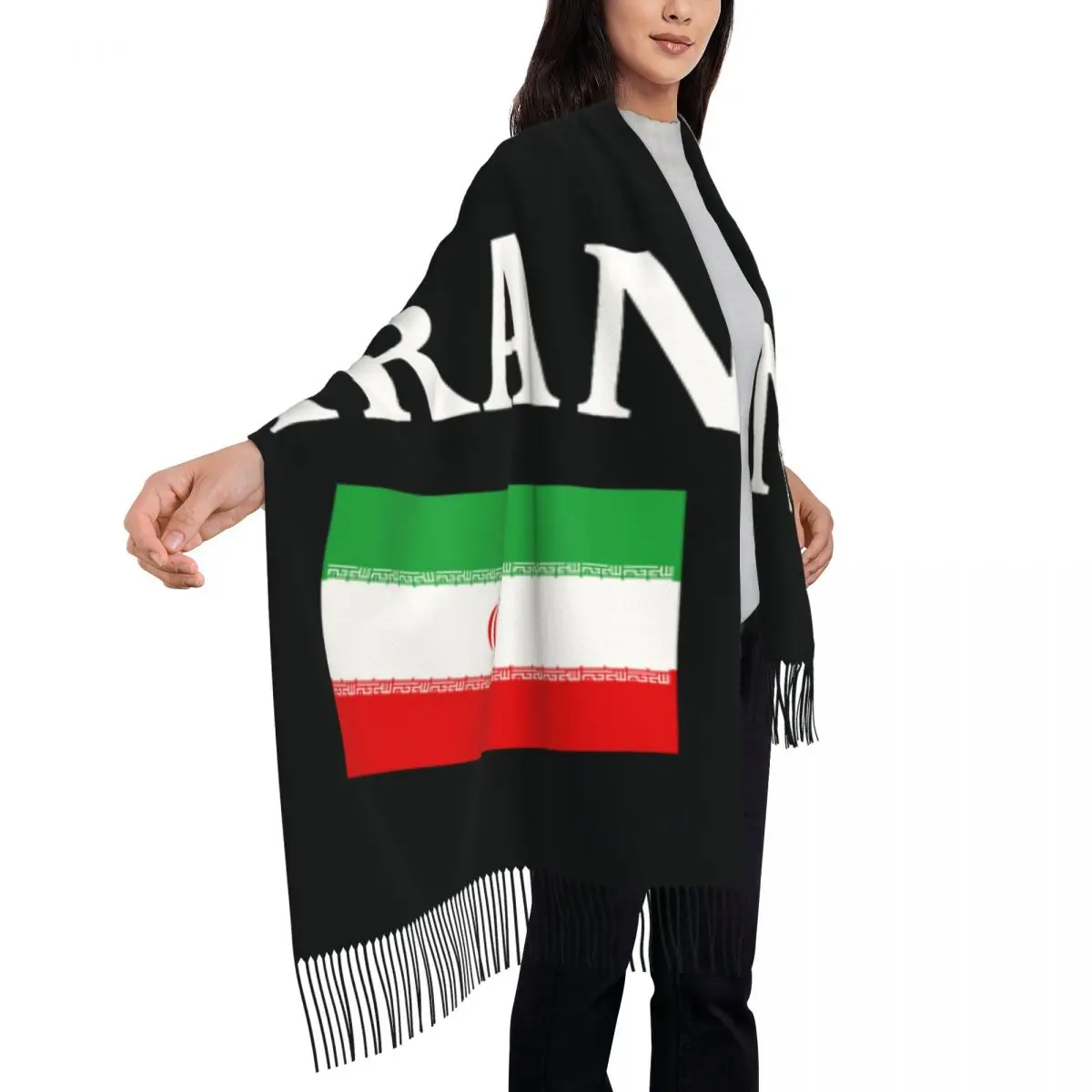 

Теплый зимний шарф с флагом Ирана, иранские шали и накидки, индивидуальные банданы, популярные женские головные уборы и шарфы